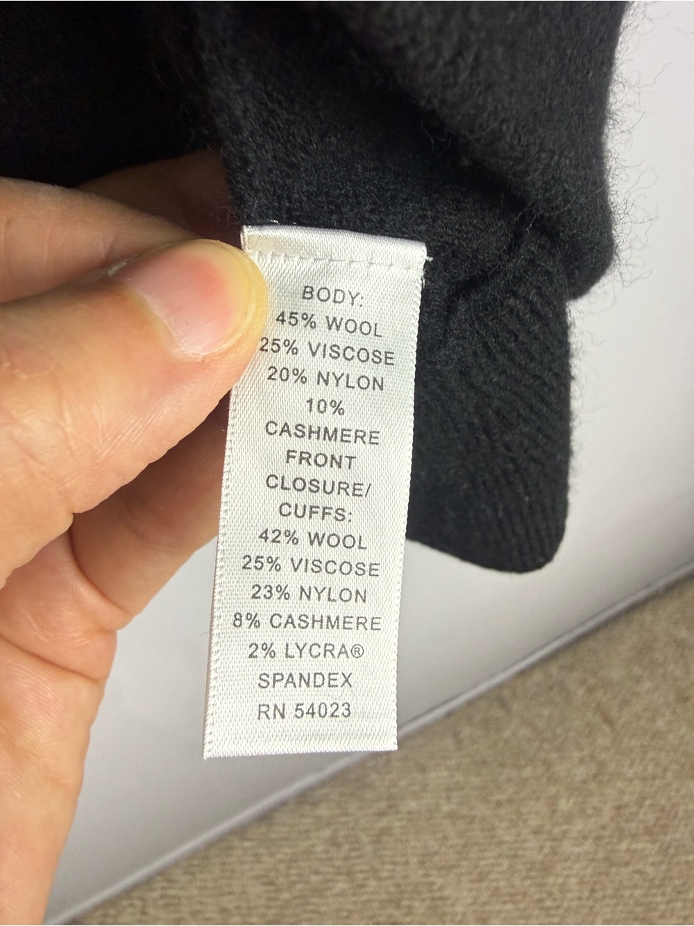 Banana Republic Wool Cashmere Blend Open Front Short Sleeve Cardigan Black M - Picture 8 of 9